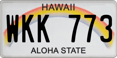 HI license plate WKK773