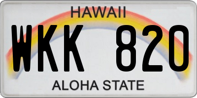 HI license plate WKK820