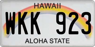 HI license plate WKK923