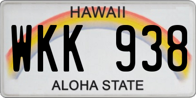 HI license plate WKK938