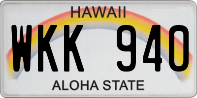 HI license plate WKK940