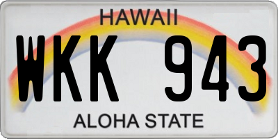 HI license plate WKK943