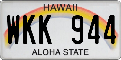HI license plate WKK944