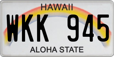HI license plate WKK945