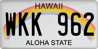 HI license plate WKK962