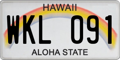 HI license plate WKL091