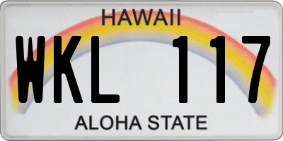 HI license plate WKL117