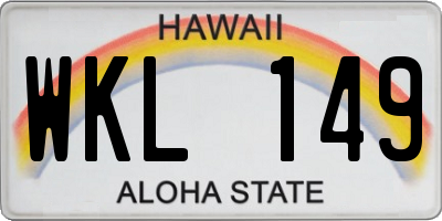 HI license plate WKL149