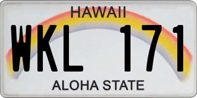 HI license plate WKL171