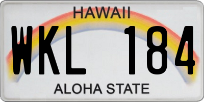 HI license plate WKL184