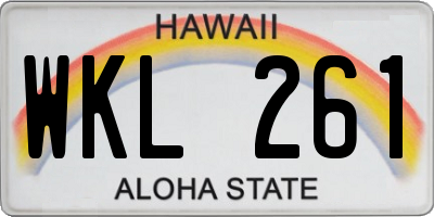 HI license plate WKL261