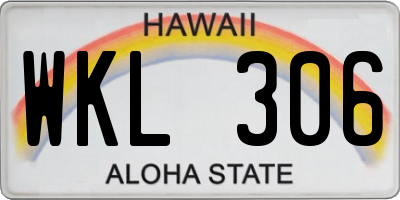 HI license plate WKL306