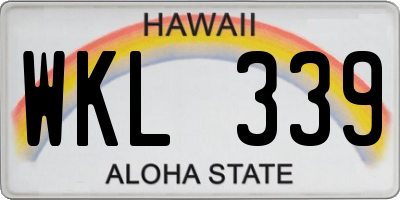 HI license plate WKL339