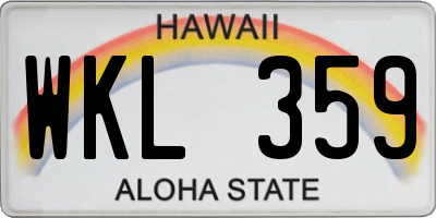HI license plate WKL359