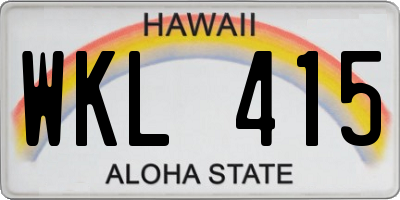 HI license plate WKL415