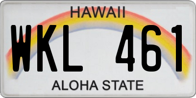HI license plate WKL461