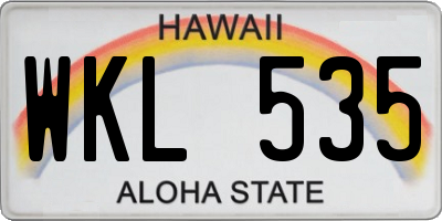 HI license plate WKL535