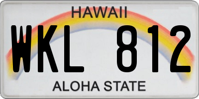 HI license plate WKL812