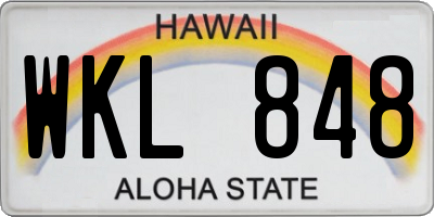 HI license plate WKL848