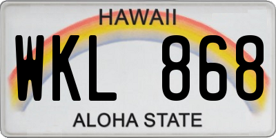 HI license plate WKL868