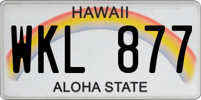 HI license plate WKL877