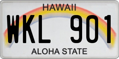 HI license plate WKL901