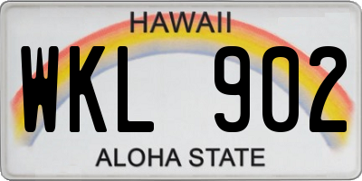HI license plate WKL902