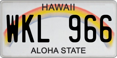 HI license plate WKL966