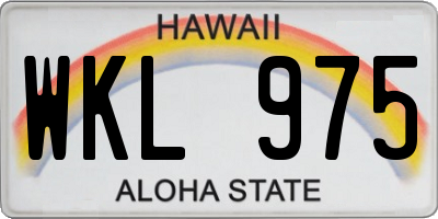 HI license plate WKL975