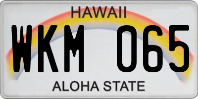 HI license plate WKM065