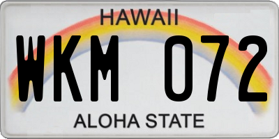 HI license plate WKM072