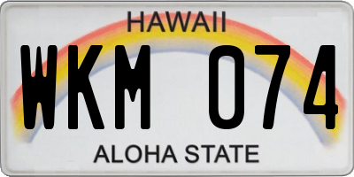 HI license plate WKM074
