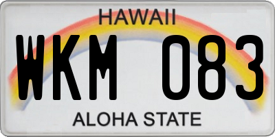 HI license plate WKM083