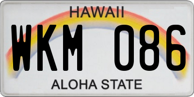 HI license plate WKM086