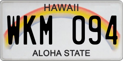 HI license plate WKM094