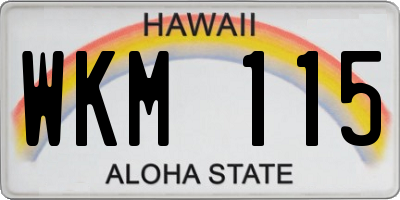 HI license plate WKM115