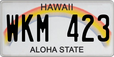 HI license plate WKM423