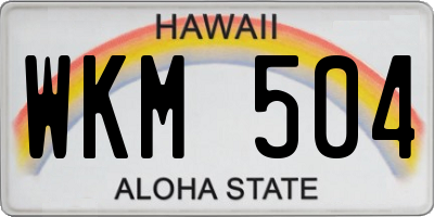 HI license plate WKM504