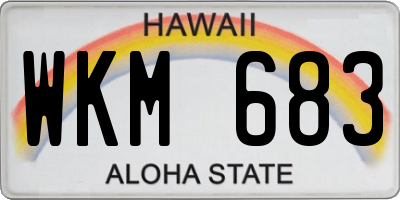 HI license plate WKM683