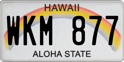 HI license plate WKM877