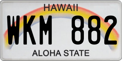 HI license plate WKM882