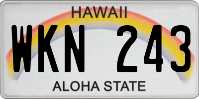 HI license plate WKN243