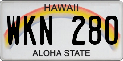 HI license plate WKN280