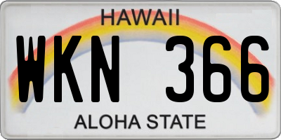 HI license plate WKN366