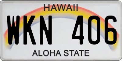 HI license plate WKN406