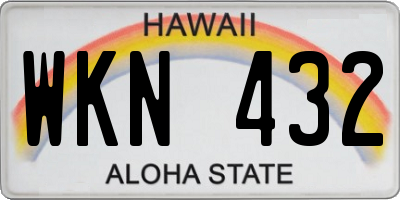 HI license plate WKN432