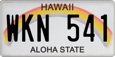 HI license plate WKN541