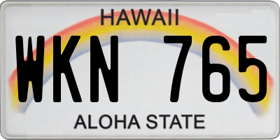 HI license plate WKN765
