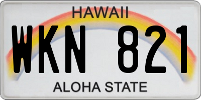 HI license plate WKN821