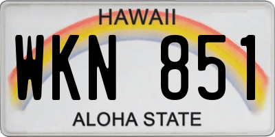 HI license plate WKN851